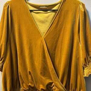 Madewell Mustard Wrap Blouse